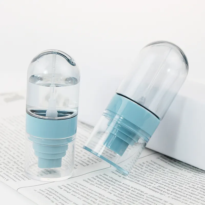 Botol Kosmetik Mewah Desain Baru 60Ml PETG Kosong Botol Semprot Kabut Halus Bening untuk Parfum Terbalik Botol Semprot Transparan
