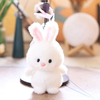 Porte-clés en peluche animaux mignons et ronds, super doux, à poils longs, motifs variés, vente en gros d'usine