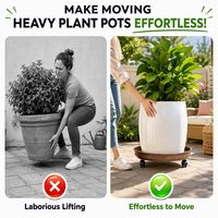 Chariot de déménagement sur mesure en acier au carbone pour plantes, avec roues verrouillables rotatives à 360°, plateau à roulettes pour pot de fleurs