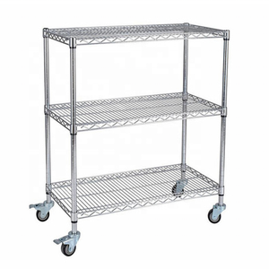 Heavy-Duty 4-Tier Industrial Armazém <span class=keywords><strong>Metal</strong></span> Rack Durável 5 Camadas Chrome Polimento Wire Shelving Wire Mesh Prateleira - Product Image 3