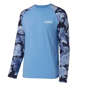 Solid Color Mens Cool Wear Moisture Wicking UV Protective <b>SPF</b> Outdoor Fishing Shirt - Product Image 5