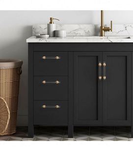 WEKIS Modern Minimalist Acrylic Cabinet Handles & Drawer <b>Pulls</b> Transparent Gold T-<b>Bar</b> Kitchen Dresser Hardware - Product Image 4