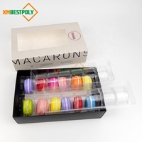Boîte à tiroir coulissante personnalisée avec fenêtre pour 12 macarons, biscuits, desserts et baklavas, emballage en papier pour pâtisserie