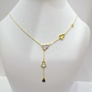 สร้อยคอเงินแท้ 925 ชุบทอง 14k 18k ลายเปลือกหอย โคลเวอร์ ผีเสื้อ ดีไซน์เรียบหรู สำหรับผู้หญิง สไตล์ฤดูร้อน - Product Image 2