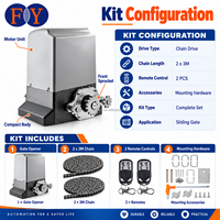 Kit d'ouvre-porte coulissant automatique robuste 370W 800kg à entraînement par chaîne avec chaîne métallique de 6m, télécommande et support de levage
