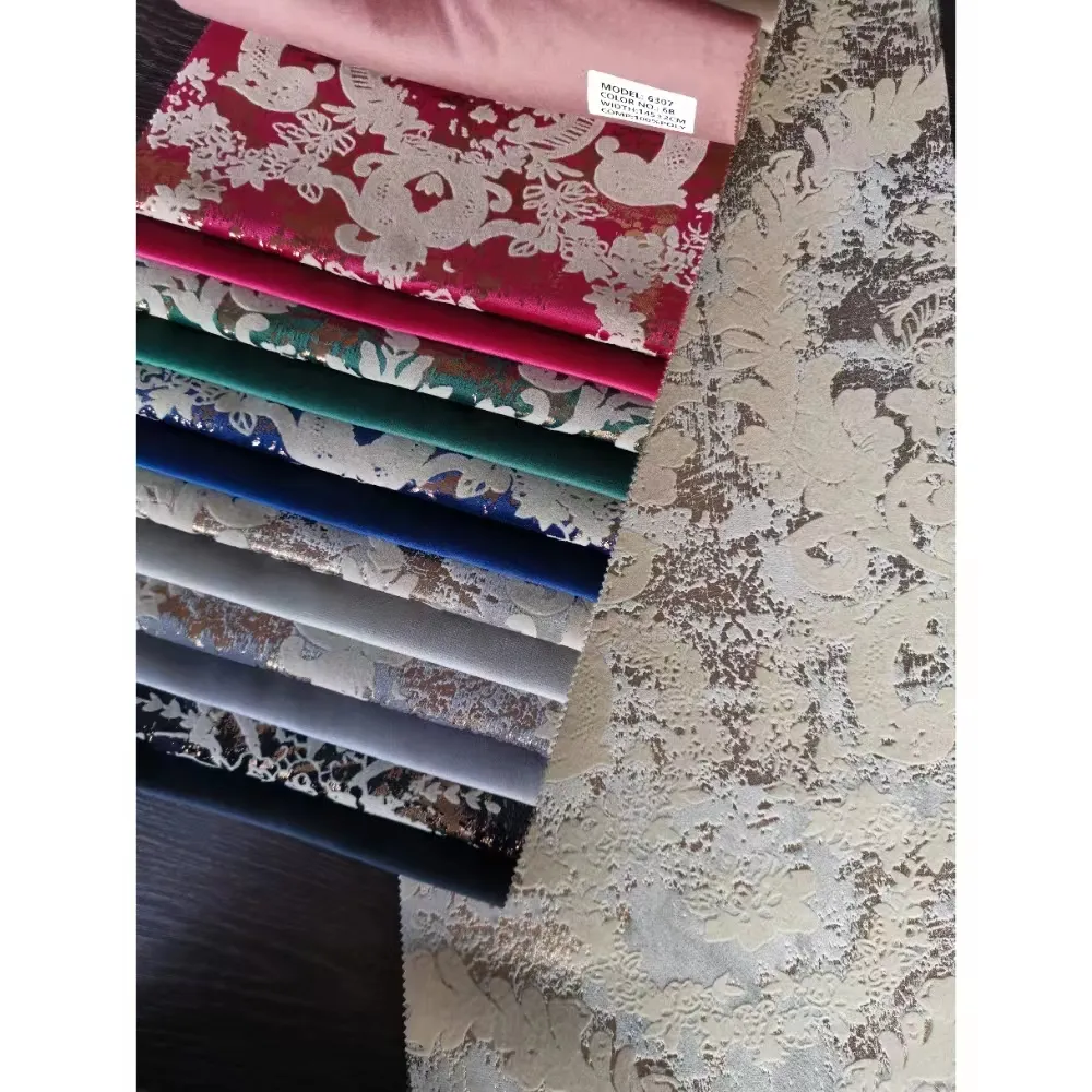 LIXIANG novo designer de tecido jacquard de poliéster personalizado com estampa de flores para sofá