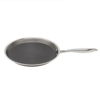 4Pcs Wajan Penggorengan Anti Lengket Tanpa Lapisan Bahan Stainless Steel Triply Tebal, Cocok untuk Kompor Gas dan Induksi, Panci Dasar Datar Universal