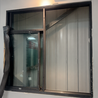 Fenêtre coulissante en aluminium, cadre de fenêtre en verre, fenêtre en aluminium avec revêtement en poudre pour balcon