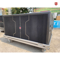 Sistem Suara Panggung T.I Pro Audio LA-218 Subwoofer Dual 18 Inch 1600W RMS Kabinet Kayu untuk Penggunaan Indoor dan Outdoor