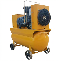 Compresseur d'air portable monophasé sans huile à vis, 2,2-7,5 kW, avec roues, pour usage industriel, 220V/380V