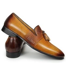 รองเท้าทางการของผู้ชายแบบแฮนด์เมดรองเท้าหนังแนวธุรกิจวินเทจแกะสลักแฟชั่นรองเท้าลำลอง - Product Image 5