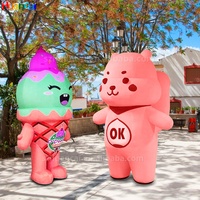 Costume d'ours gonflable mignon en plein air jouet en peluche professionnel dessin animé gonflable OEM jeu de rôle Costume de défilé de rue expédition rapide