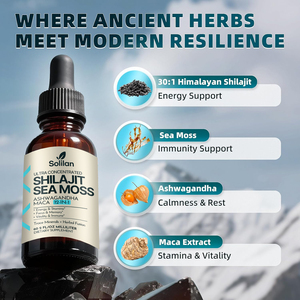Gotas Líquidas 12 en 1 de Shilajit, Musgo Marino, Ashwagandha y Maca, Apoyo Inmunológico, Energía, Resistencia, Concentración, Vitalidad, Minerales Traza, Fusión Herbal - Product Image 4