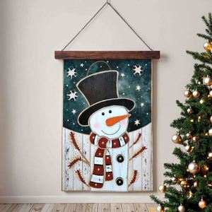 Merry Christmas <b>Ornaments</b> Sign <b>Large</b> Snowman Pattern Novelty Pattern <b>Ornament</b> Outdoor Wooden Decorations for Party - Product Image 3