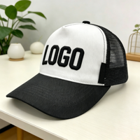 Casquette Trucker à 5 Panneaux en Coton 100% avec Dos en Maille Bicolore, Visière Courbée, Fermeture Snapback Réglable et Lettres 3D Brodées Personnalisées