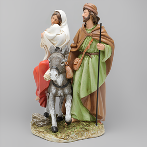 Statues religieuses catholiques en résine, polyesterine, grande taille, la Sainte Famille en fuite d'Égypte, cadeau de prière - Product Image 6