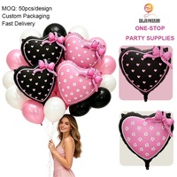 Nouveau ballon en aluminium mat BLN de 22 pouces, motif fleur, nœud et cœur, épais, imprimé 5 couleurs, pour fête d'anniversaire