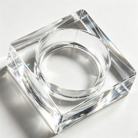 Brique de verre solide, motif circulaire, transparente, rectangulaire, résistante au feu, écologique, décoration contemporaine pour salon