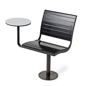 Chaise pivotante commerciale chaise en bois rotative extérieure moderne pour Cafe Hotel Plaza, siège de patio rotatif à 360 degrés avec accoudoir - Product Image 1