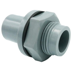 Conector de pared roscado recto para tuberías de PVC, accesorios de plástico Kansaikako P29-002 13A - Product Image 1