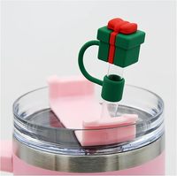 Capuchon de paille, embout de paille compatible avec gobelet de 40 oz avec poignée, bouchons de paille réutilisables anti-poussière de 10 mm, cadeaux de Noël