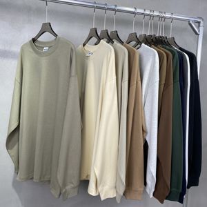 เสื้อยืดแขนยาวทรงโอเวอร์ไซส์ผ้าคอตตอนเนื้อหนาคุณภาพสูง 100% ยี่ห้อ OEN/DEM สำหรับผู้ชาย พร้อมปักโลโก้ตามสั่ง - Product Image 3