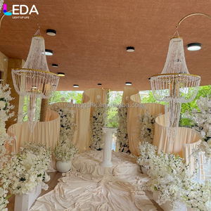LEDA ซุ้มโค้งรูปทรงคลื่นสีเหลืองอ่อน วัสดุโลหะทันสมัย สำหรับงานแต่งงาน งานอีเว้นท์ หรืองานปาร์ตี้ รุ่นใหม่ล่าสุด - Product Image 3