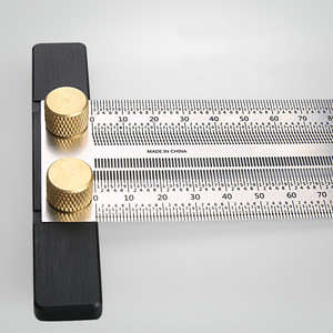 Regla en T de Acero Inoxidable para Carpintería, Medidor de Marcado de Orificios, Regla con Escala para Medición de Orificios en Madera - Product Image 3