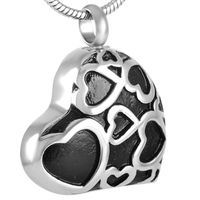 Joyería Ecológica Impermeable para Cremación de Mascotas, Colgante de Urna para Cenizas en Forma de Corazón, Plateado en Plata, de Acero Inoxidable