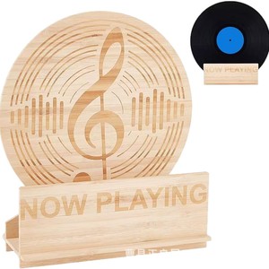 Wooden <b>Standing</b> Desktop <b>Record</b> Rack 1 Layer Eco Friendly CD Display Holder For Living Room Decor - Product Image 2