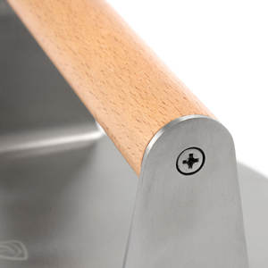 헤비 듀티 스테인레스 스틸 버거 스매셔 우드 핸들 햄버거 패티 메이커 6 인치 라운드 그릴 스매시 버거 프레스 - Product Image 3