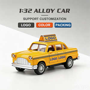 Modèle réduit de taxi jaune classique de <span class=keywords><strong>New</strong></span> <span class=keywords><strong>York</strong></span> à l'échelle 1:32 avec logo personnalisé, en alliage moulé sous pression, rétro, pour collectionneurs adultes de 14 ans et plus, OEM - Product Image 1