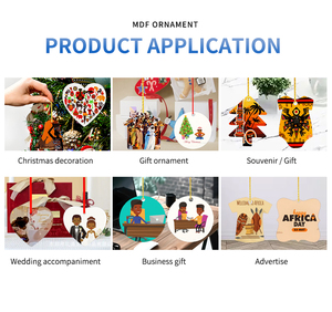 Ornements de Noël suspendus en MDF de style africain, 3 pouces, renne, flocon de neige, bonhomme de neige, ornements de Noël en bois MDF de 3 mm - Product Image 6