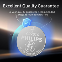 PHILIPS 50er Pack CR2016 3V Lithium-Knopfzellen Langlebige Auslaufsichere Batterien für Autofernbedienungen Uhren Elektronische Geräte