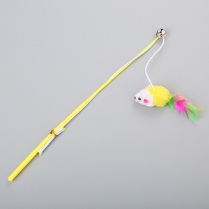 Plush Feather Fishing <b>Rod</b> Cat Teaser Stick Elastic Rope Toy Human Interactive Puzzle Eco-Friendly <b>Plastic</b>+Polyester - Product Image 6
