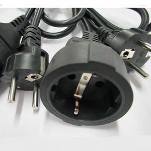 2m negro ENEC KEMA ip44 cable de extensión Europea 2 socket H05VV-F 3G * 1.5mm2 - Product Image 2