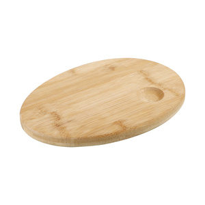 Mini planche à découper ovale en bambou, petite planche à charcuterie, <span class=keywords><strong>plateau</strong></span> <span class=keywords><strong>de</strong></span> service avec rainure pour la sauce, pour la maison, la cuisine, le camping, les fêtes - Product Image 3