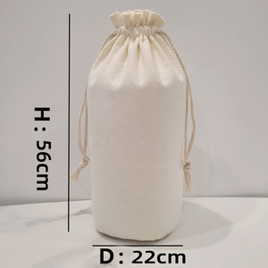 Custom Printed Logo Eco Friendly Gift Packaging Dust Cotton Pouch Cotton <b>Canvas</b> Drawstring Bag with <b>Round</b> Bottom - Product Image 3