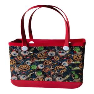 Sac fourre-tout de plage en EVA imprimé Halloween, imperméable, avec motifs <span class=keywords><strong>Jack</strong></span>-o'-lantern et chauve-souris, pour fêtes d'Halloween et décoration intérieure - Product Image 6