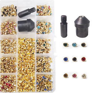 540 juegos de diamantes de imitación redondos en tono dorado para coser con molde de presión para ropa, jeans, decoración, fabricación de joyas, manualidades DIY - Product Image 1
