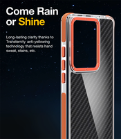 Nouveau boîtier de téléphone en fibre de carbone acrylique antichoc avec support de bague de caméra pour Xiaomi redmi note 13 pro 5g
