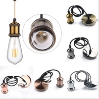 Douille de plafonnier E26 E27 DIY, support de lampe avec fil électrique tressé coloré de 1 m