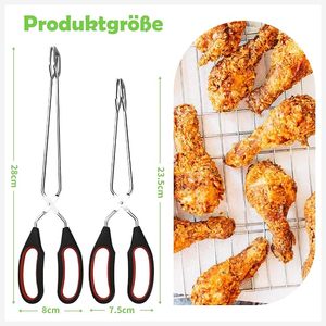 Wholesale 2Pcs Stainless Steel Scissor <b>BBQ</b> Tongs Set Insulated Handle Outdoor Grill Kitchen Buffet Accessory 9 11 Inch Silver - Product Image 2