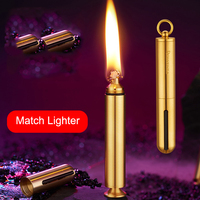 Briquet classique en laiton avec logo personnalisé Briquet en métal Briquet à flamme nue Porte-clés extérieur