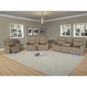 Sillón reclinable eléctrico moderno superventas con carga inalámbrica Bluetooth, cuero sintético duradero, madera extensible, plegable - Product Image 2