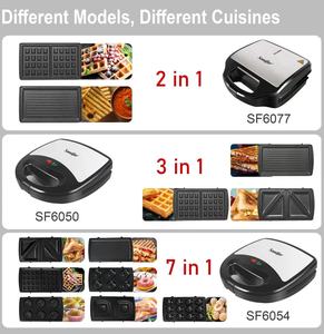 Plancha Eléctrica Desmontable de Alta Calidad Sonifer SF-6077 de 220v para Cocina, <span class=keywords><strong>2</strong></span> <span class=keywords><strong>en</strong></span> <span class=keywords><strong>1</strong></span>, para Hacer Waffles <span class=keywords><strong>y</strong></span> Sándwiches - Product Image 2