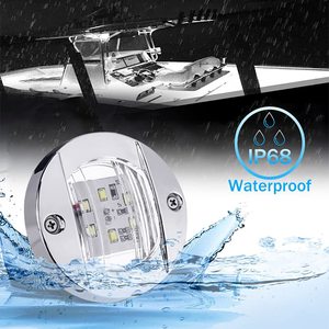 Luz de cortesía marina redonda de 3 pulgadas y 6 LED, 12V, para popa, ancla, cubierta, para yates, botes, veleros, pontones y buques de carga - Product Image 2