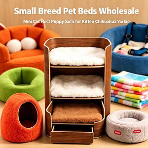 Muebles para Mascotas de Marca Privada OEM al por Mayor, Cama Redonda para Mascotas, Mesa Auxiliar Ovalada de Piedra, Estilo Moderno y Minimalista - Product Image 1