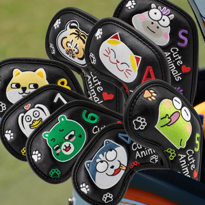 Housse de club de golf en fer, motif animaux mignons, magnétique, avec logo personnalisé, pour la tête de club de golf - Product Image 1