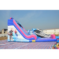 Toboggan aquatique gonflable de qualité commerciale en PVC avec piscine d'éclosion, toboggan aquatique gonflable glacé pour la location d'événements estivaux